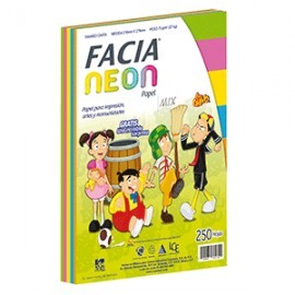 PAPEL NEON MIX 5 COLORES CON 250 FACIA