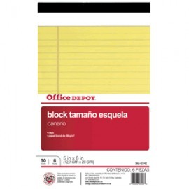 BLOCK TAMANO ESQUELA 5 X 8 CANARIO OFFICE...