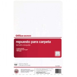 HOJAS P/CARPETA ESQUELA OFFICE DEPOT 100H...