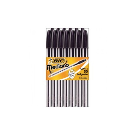 BOLIGRAFO BIC PUNTO MEDIANO NEGRO CAJA C/50