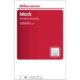 BLOCK ESQUELA OFFICE DEPOT 80 HOJAS CUADRO...