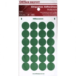 ETIQUETAS CIRCULARES OFFICE DEPOT VERDES