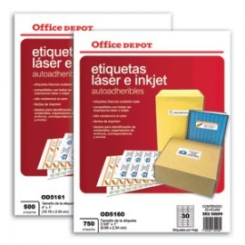 ETIQUETAS LASER INKJET 2 5/8X1 OFFICE...