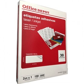 ETIQUETA LASER INKJET 2 5/8X1 OFFICE DEPOT...