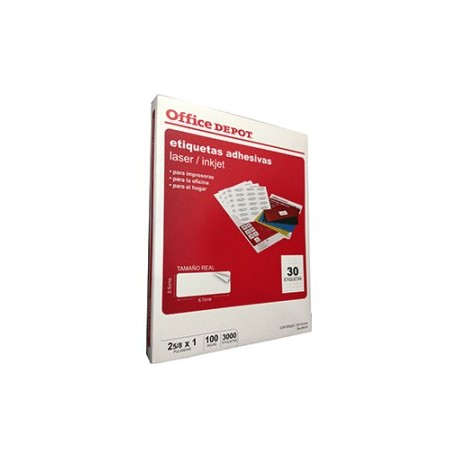 ETIQUETA LASER INKJET 2 5/8X1 OFFICE DEPOT...