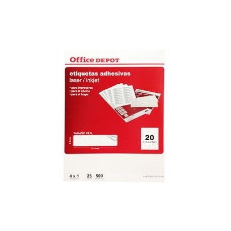 ETIQUETA LASER INKJET 4X1 OFFICE DEPOT CON...