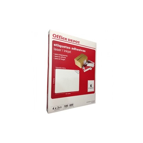 ETIQUETA LASER INKJET 4X3 1/3 OFFICE DEPOT...