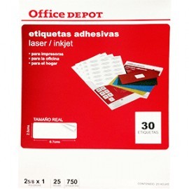 ETIQUETA LASER INKJET 2 5/8X1 OFFICE DEPOT...