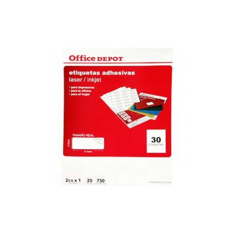 ETIQUETA LASER INKJET 2 5/8X1 OFFICE DEPOT...