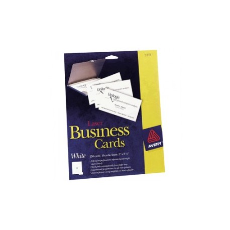 TARJETAS LASER 2X3.5 BLANCA AVERY CON 250...