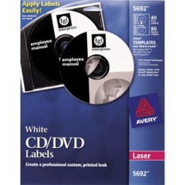 ETIQUETAS LASER CD/DVD AVERY BLANCAS CON...