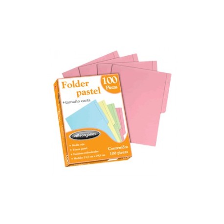 FOLDERS CARTA R WILSON JONES ROSA CON 100...