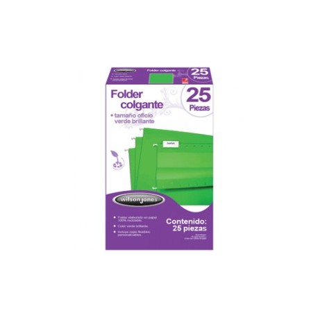 FOLDER COLGANTE WJ OFICIO VERDE BRILLANTE...