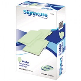 FOLDER OFICIO SIGNATURE VERDE CON 100 PIEZAS