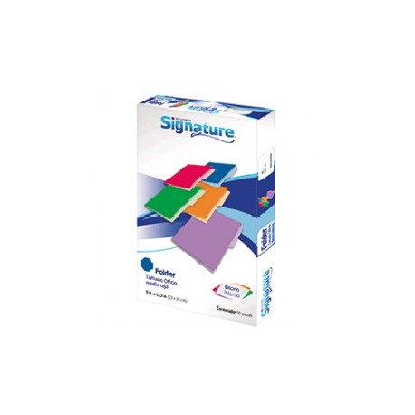 FOLDER OFICIO SIGNATURE AZUL CON 50 PIEZAS