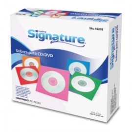 SOBRE PARA CD SIGNATURE VARIOS COLORES 50...