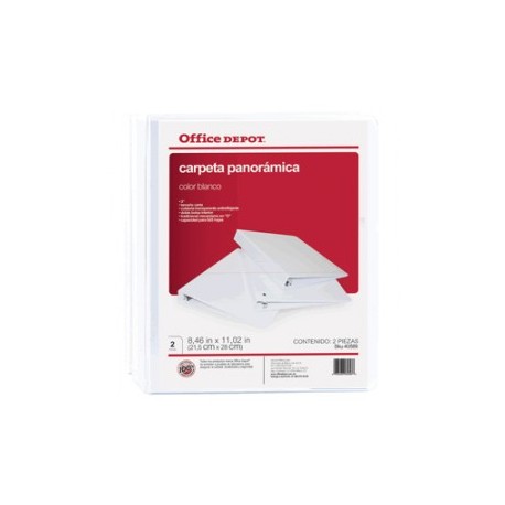 CARPETA OFFICE DEPOT PANORAMICA BLANCA CON 2