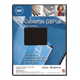 CUBIERTA GBC GBPLACK PLASTICA NEGRA LISA...