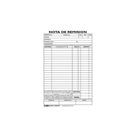 NOTA DE REMISION GRAFIX 1/2 CARTA 3...