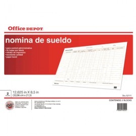 NOMINA SUELDO OFFICE DEPOT 25 HOJAS