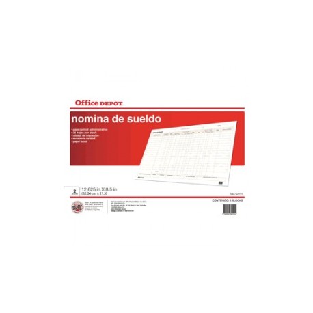 NOMINA SUELDO OFFICE DEPOT 25 HOJAS