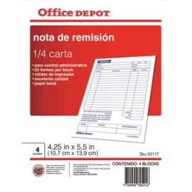 NOTA REMISION OFFICE DEPOT