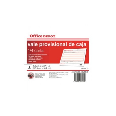 VALE PROVISIONAL CAJA OFFICE DEPOT