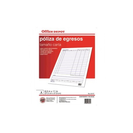 POLIZA EGRESOS 50 HOJAS OFFICE DEPOT