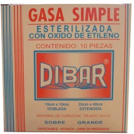 GASA ESTERIL DIBAR 10X10 10 PIEZAS