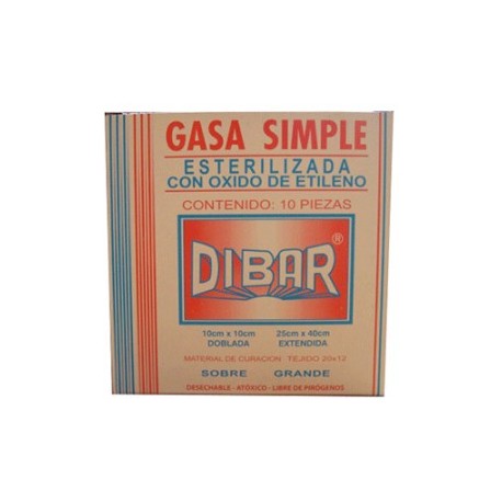 GASA ESTERIL DIBAR 10X10 10 PIEZAS