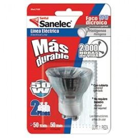 FOCO SANELEC DICROICO 50W LUZ CALIDA