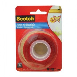 CINTA DE MONTAJE SCOTCH TRANSPARENTE 24MM...