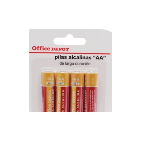 PILA ALCALINA AA OFFICE DEPOT PAQUETE CON 4