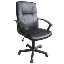 SILLA DE PIEL GERENCIAL NEGRA