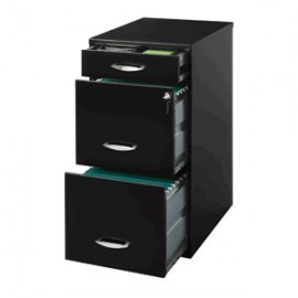 ARCHIVERO OFFICE DESIGNS DE 3 GAVETAS NEGRO