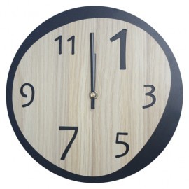 RELOJ DE PARED DE MADERA DISENO MODERNO NEGRO