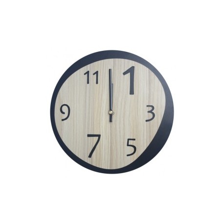 RELOJ DE PARED DE MADERA DISENO MODERNO NEGRO