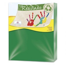 PAPEL RECICLADO VERDE CON 100 HOJAS