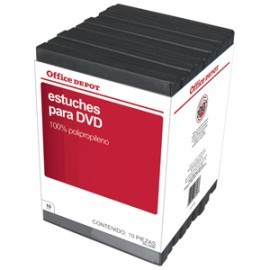 ESTUCHES PARA DVD OFFICE DEPOT CON 10 PIEZAS