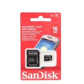 MEMORIA MICRO SDHC SANDISK 16GB MAS ADAPTADOR