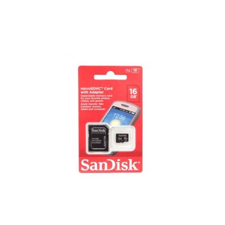 MEMORIA MICRO SDHC SANDISK 16GB MAS ADAPTADOR