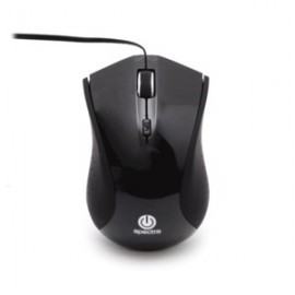 MOUSE ALAMBRICO SPECTRA MINI RETRACTIL NEGRO